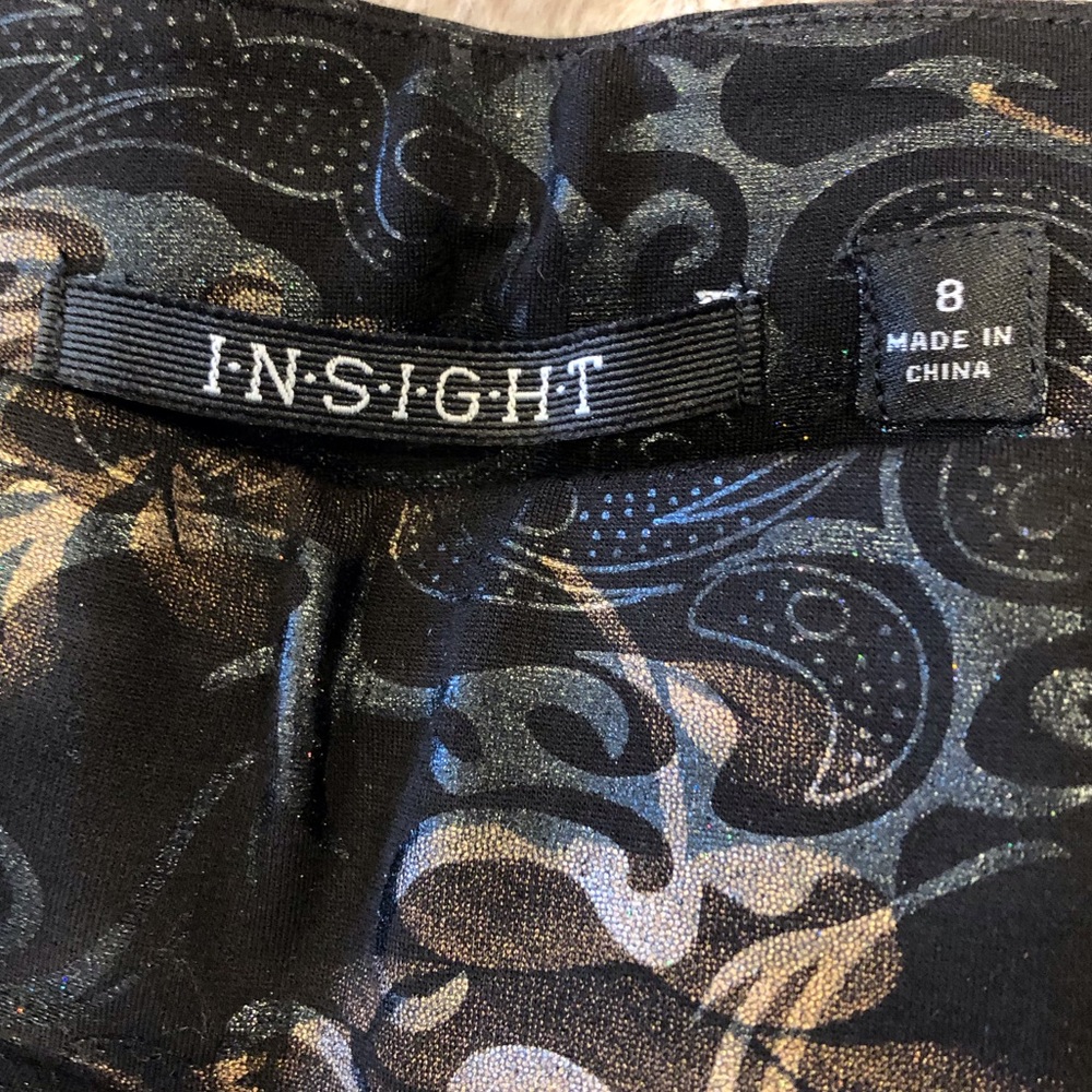 Insight Pattern Flat Front Shimmer Pants, Size 8 - image 4